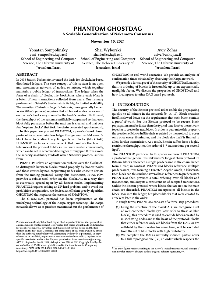 Phantom GhostDAG White Paper